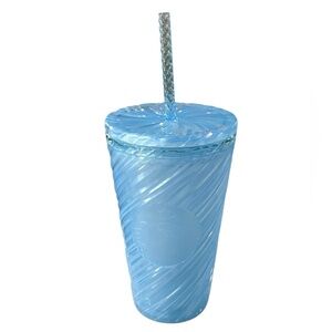 Starbucks Summer 2024 Pearl Blue Swirl Venti Tumbler 16 Oz With Matching Straw